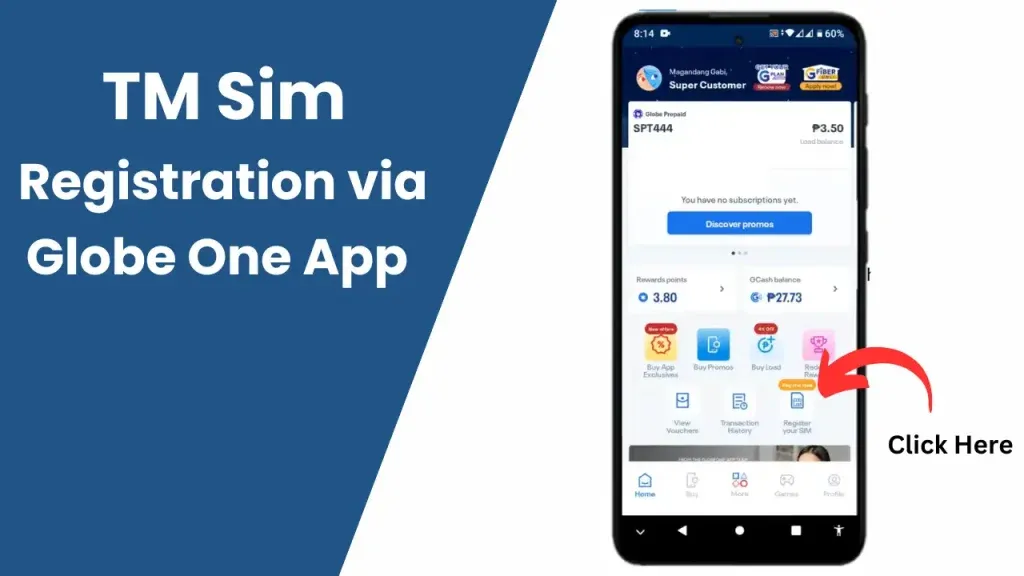 TM SIM Registration via GlobeOne App