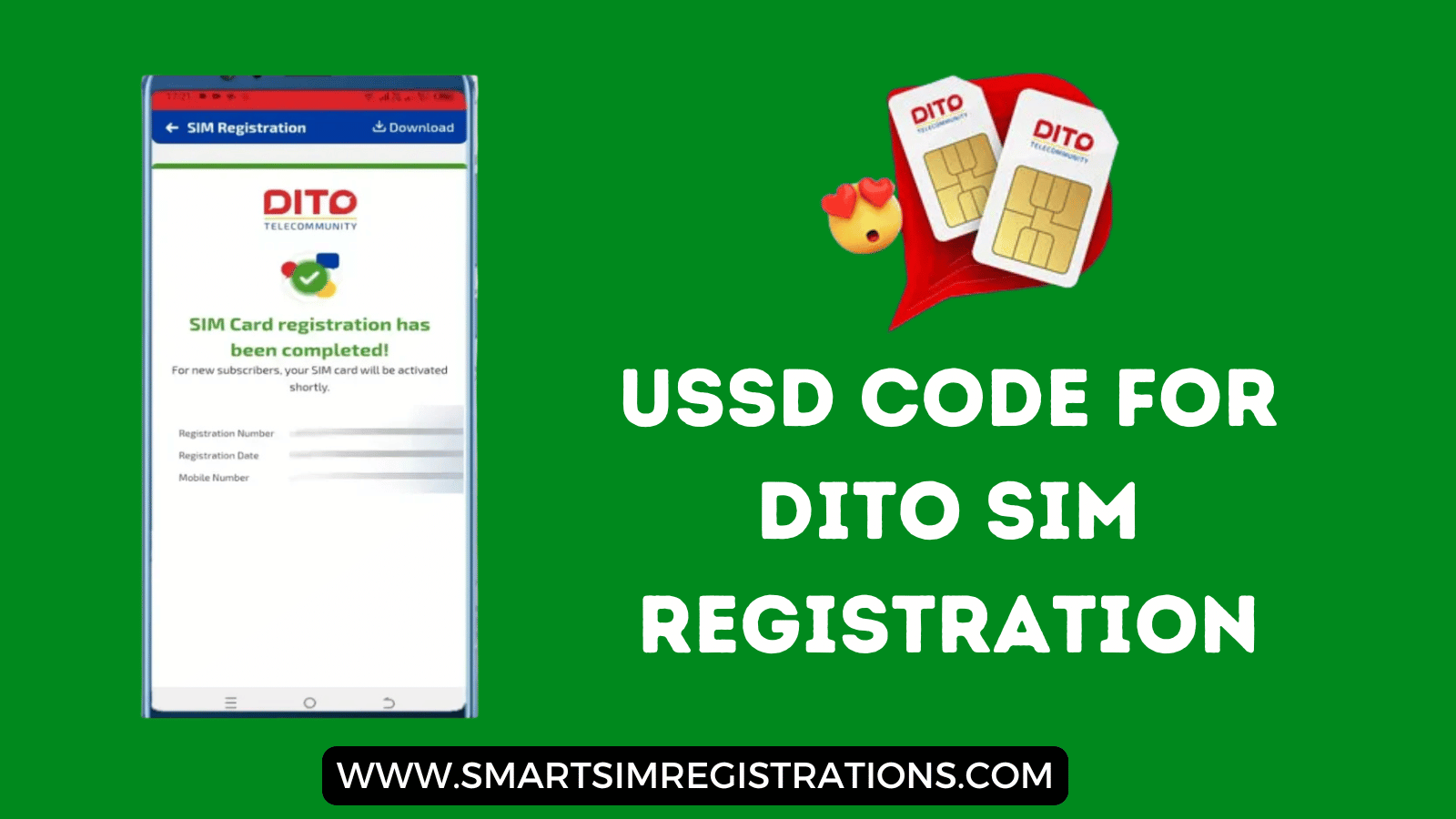 USSD Code For DITO SIM Registration